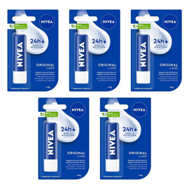 NIVEA 24h Melt-In Moisture Lip Balm Original 4.8g Pack of 5