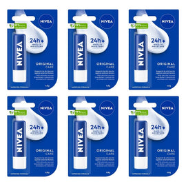 NIVEA 24h Melt-In Moisture Lip Balm Original 4.8g Pack of 6