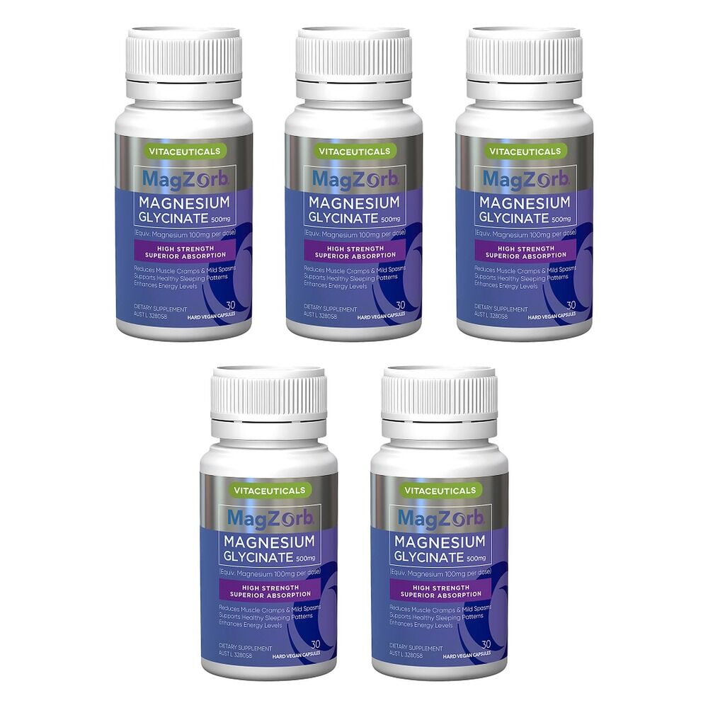 Magzorb Magnesium Glycinate 30 Capsules Pack of 5