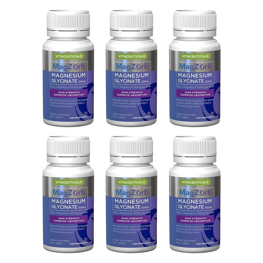Magzorb Magnesium Glycinate 30 Capsules Pack of 6