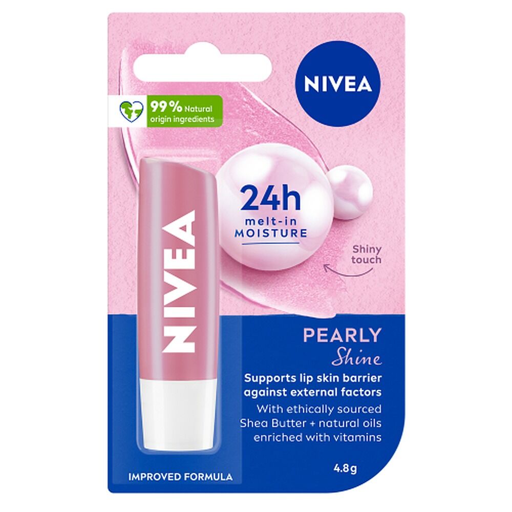 NIVEA 24H Melt-In Lip Care Pearly Shine Lip Balm 4.8g
