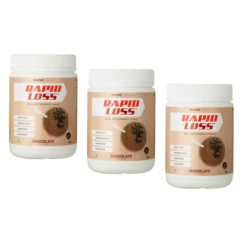 Rapid Loss Chocolate Meal Replacement Shake 575g Pack of 3