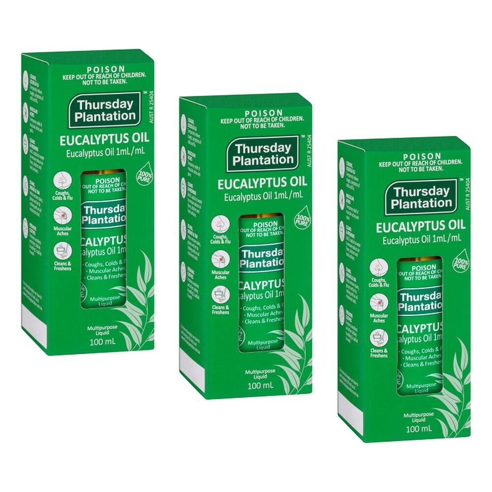 Thursday Plantation Eucalyptus Oil Pure 100mL Pack of 3