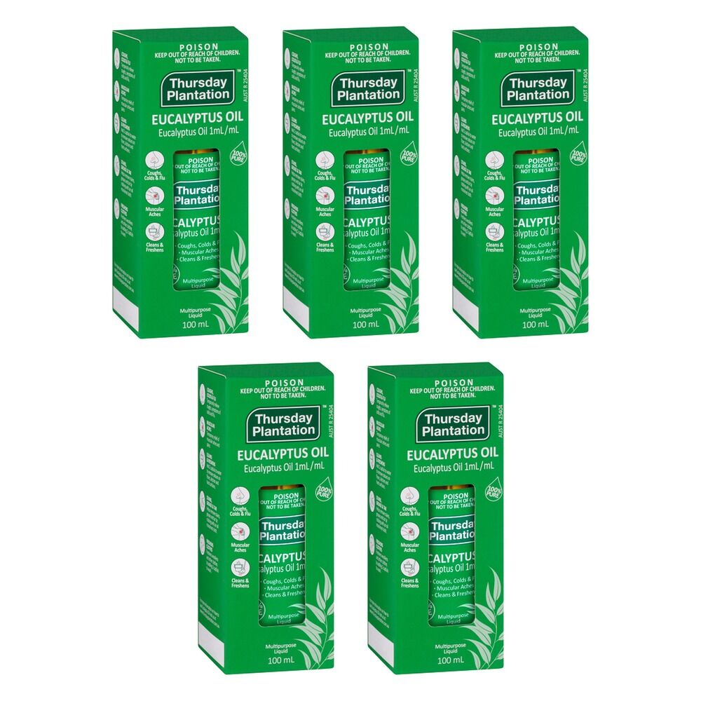Thursday Plantation Eucalyptus Oil Pure 100mL Pack of 5
