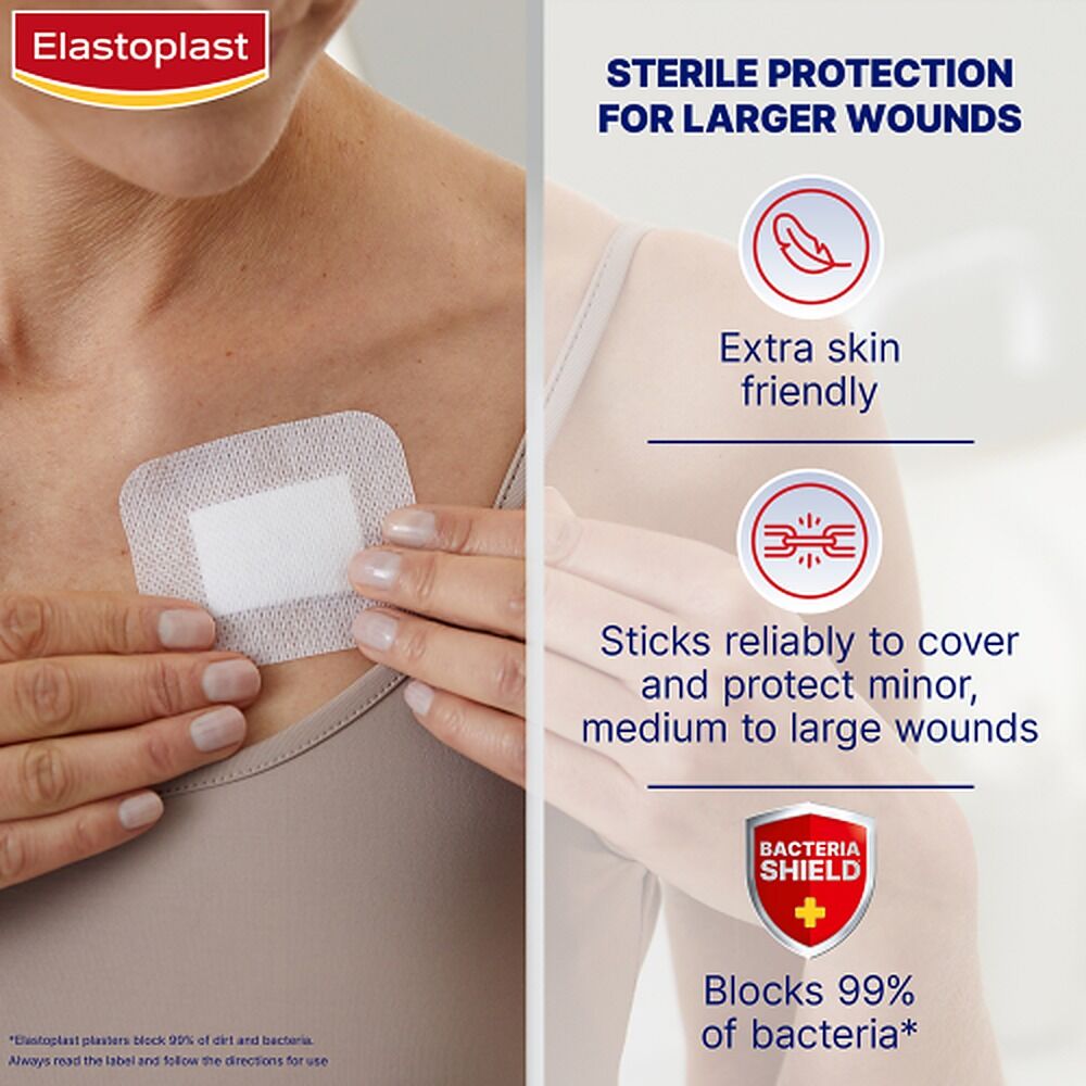 Elastoplast Sensitive XL Sterile Dressings 6cm x 7cm
