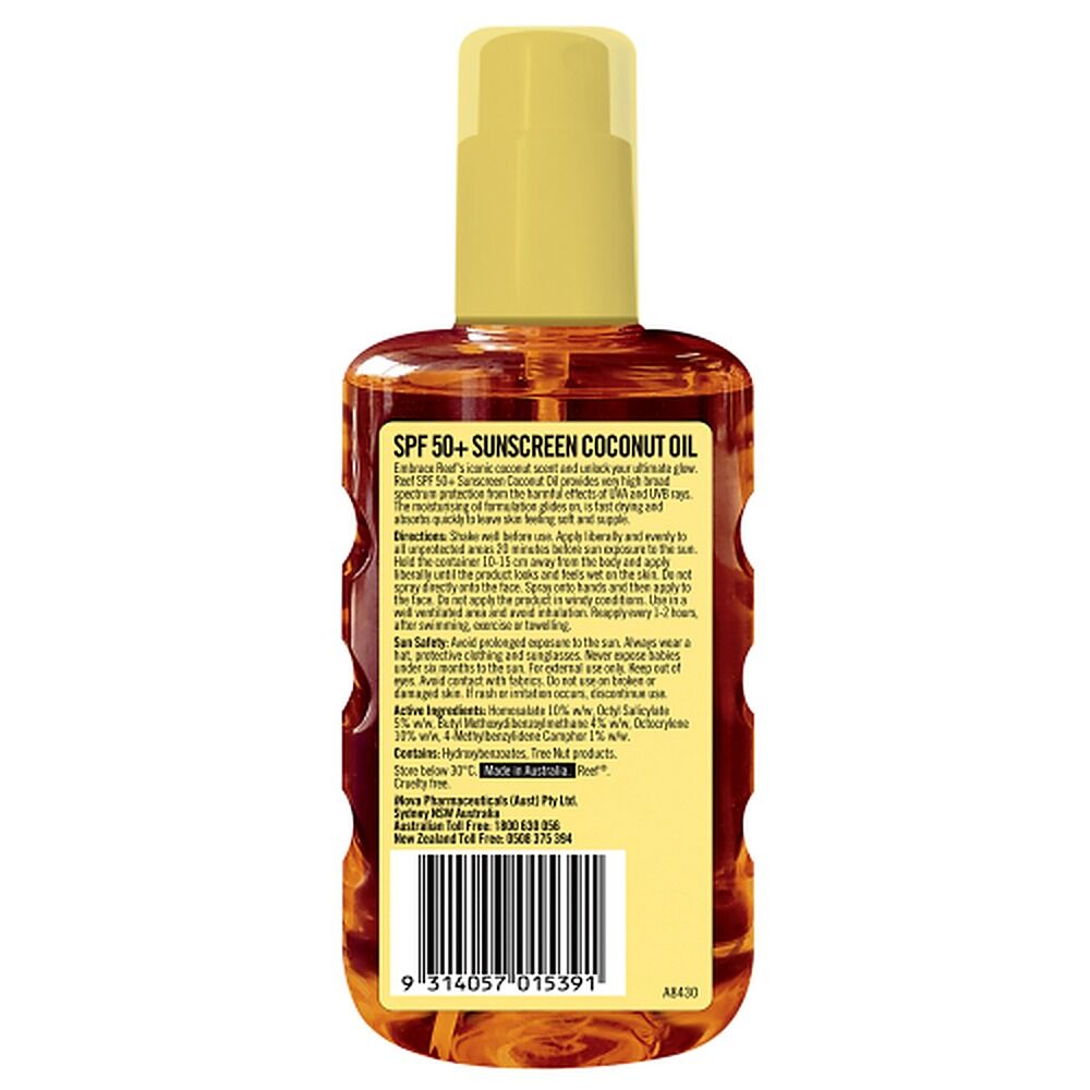 Reef Sunscreen Oil Infused with Coconut Oil Spray SPF50+ 220mL