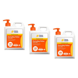 Cancer Council Everyday Value Sunscreen SPF 50 1L Pack of 3