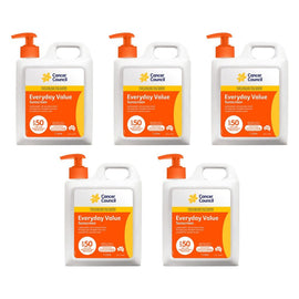 Cancer Council Everyday Value Sunscreen SPF 50 1L Pack of 5