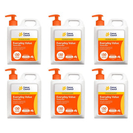 Cancer Council Everyday Value Sunscreen SPF 50 1L Pack of 6