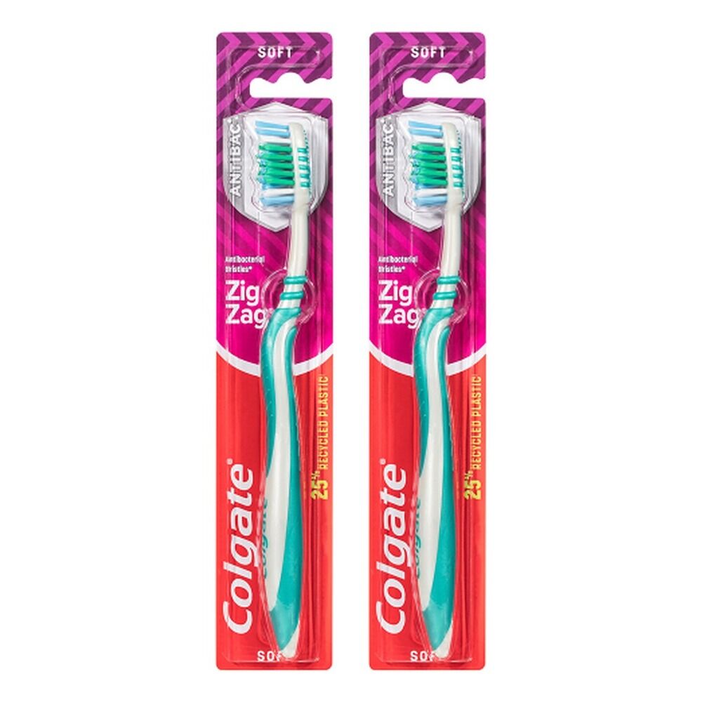 Colgate ZigZag Adult Toothbrush Soft x 8 Bundle of 2