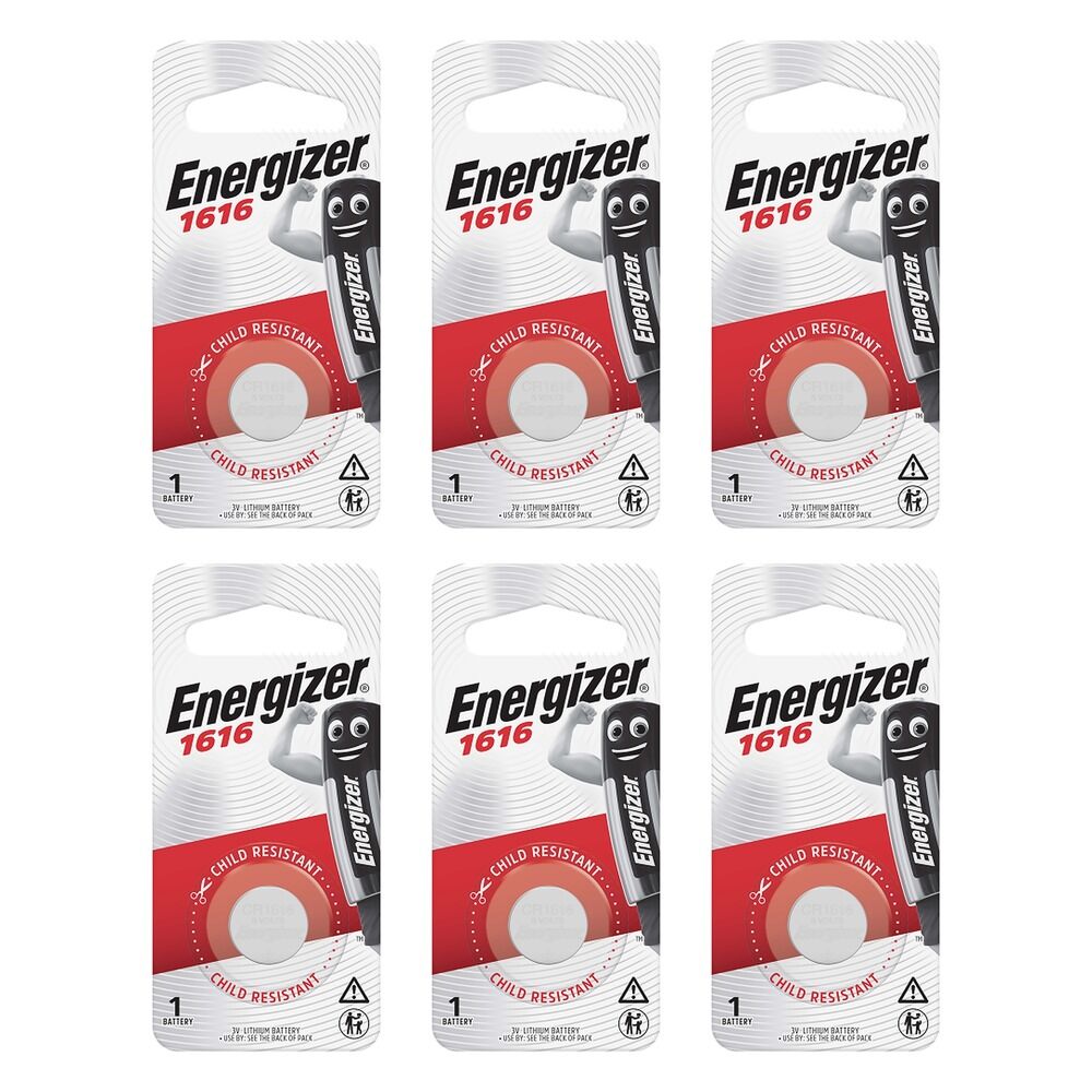 Energizer 1616 Lithium Coin Battery Pack of 6