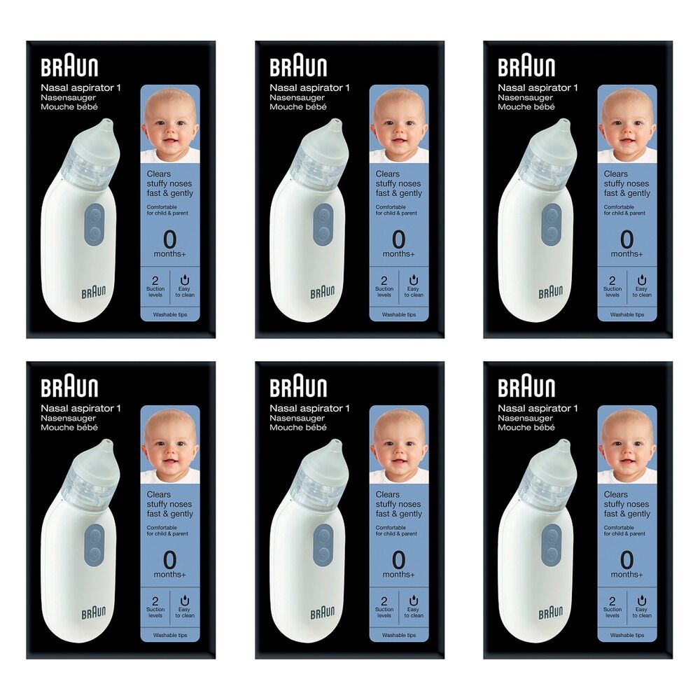 Braun Nasal Aspirator with Two Suction Levels Pack of 6