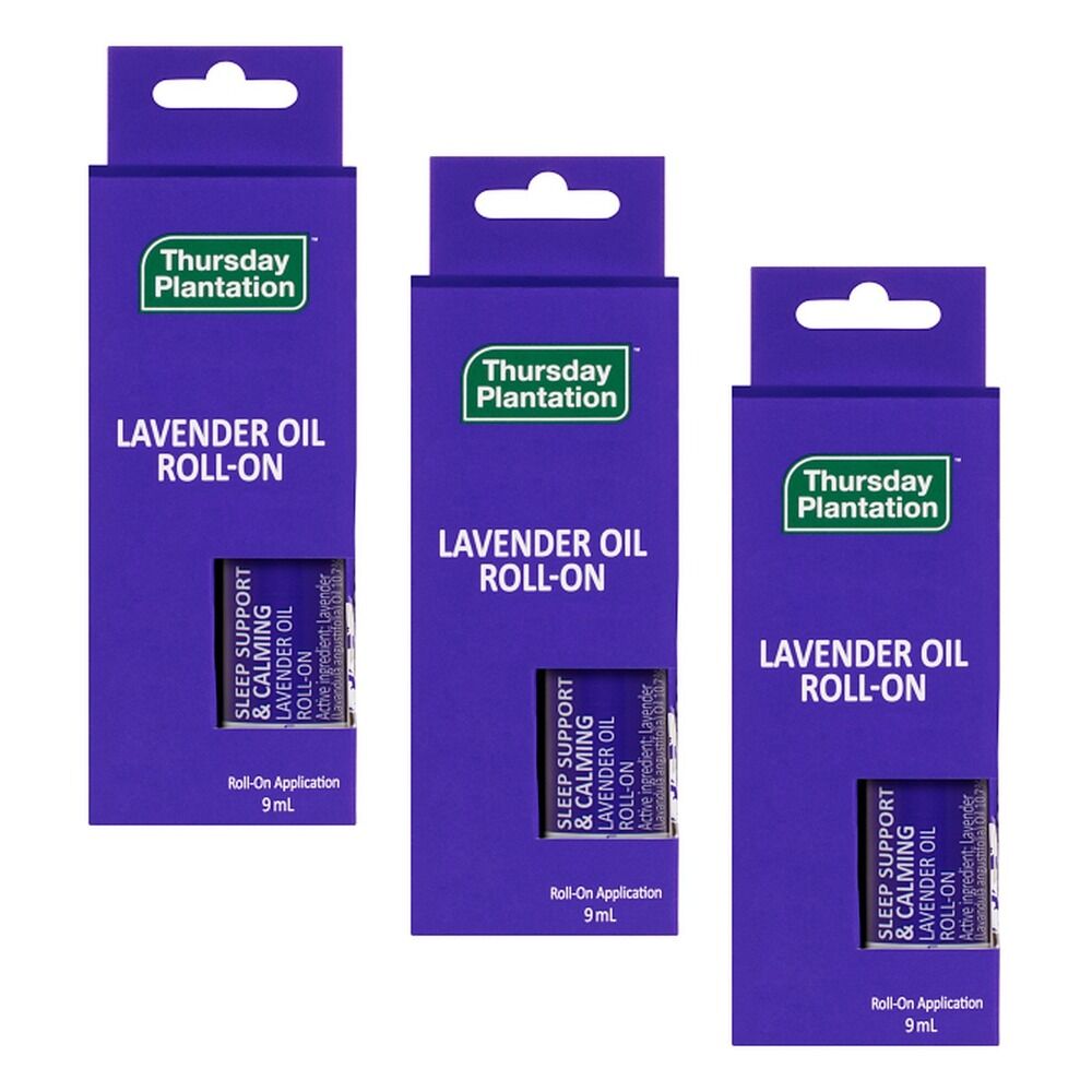 Thursday Plantation Sleep Support Calming Lavender Oil Roll-On 9mL Pack of 3