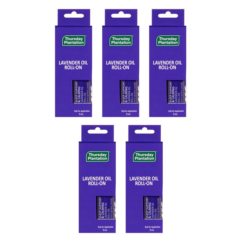 Thursday Plantation Sleep Support Calming Lavender Oil Roll-On 9mL Pack of 5