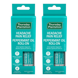 Thursday Plantation Headache Relief Peppermint Oil Roll-On 9mL Pack of 2