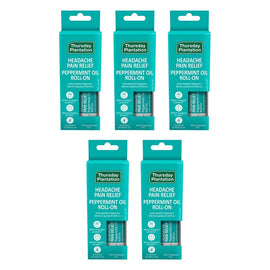 Thursday Plantation Headache Relief Peppermint Oil Roll-On 9mL Pack of 5