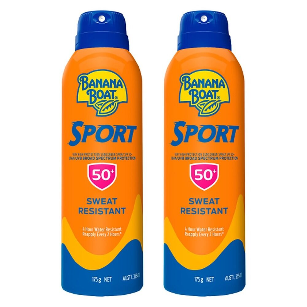 Banana Boat Sport SPF 50+ Clear Spray Sunscreen 175g Pack of 2