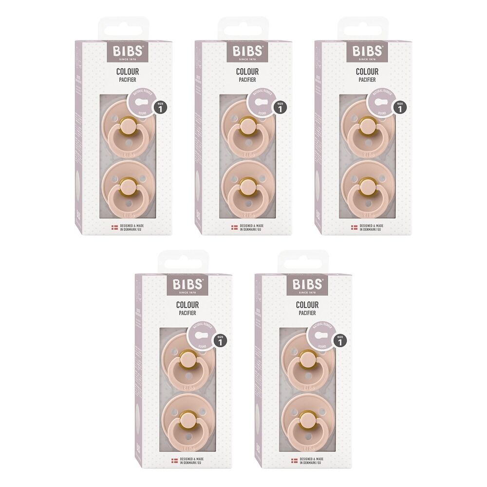 Bibs Colour Pacifier Blush Size 1 2 Pack Bundle of 5