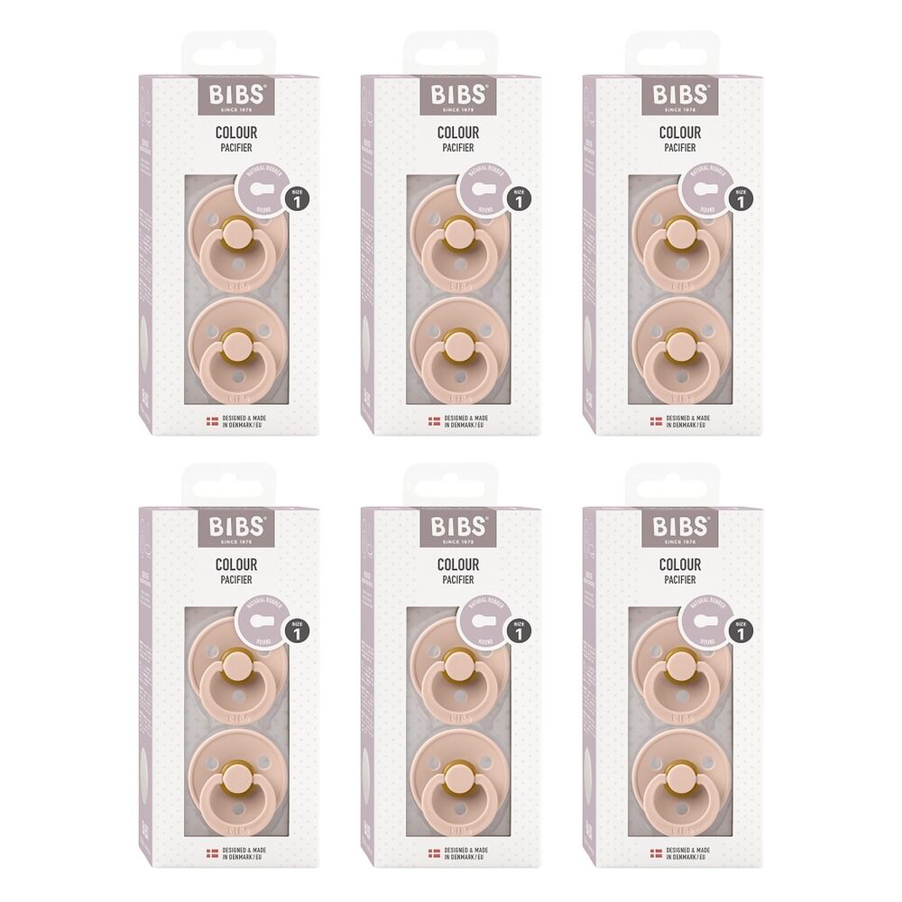 Bibs Colour Pacifier Blush Size 1 2 Pack Bundle of 6