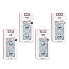 Bibs Colour Pacifier Baby Blue Size 1 2 Pack Bundle of 4