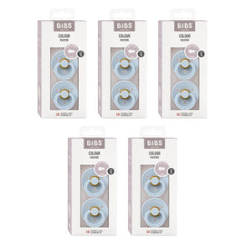 Bibs Colour Pacifier Baby Blue Size 1 2 Pack Bundle of 5