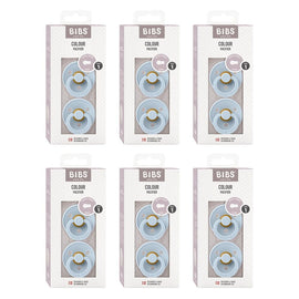 Bibs Colour Pacifier Baby Blue Size 1 2 Pack Bundle of 6
