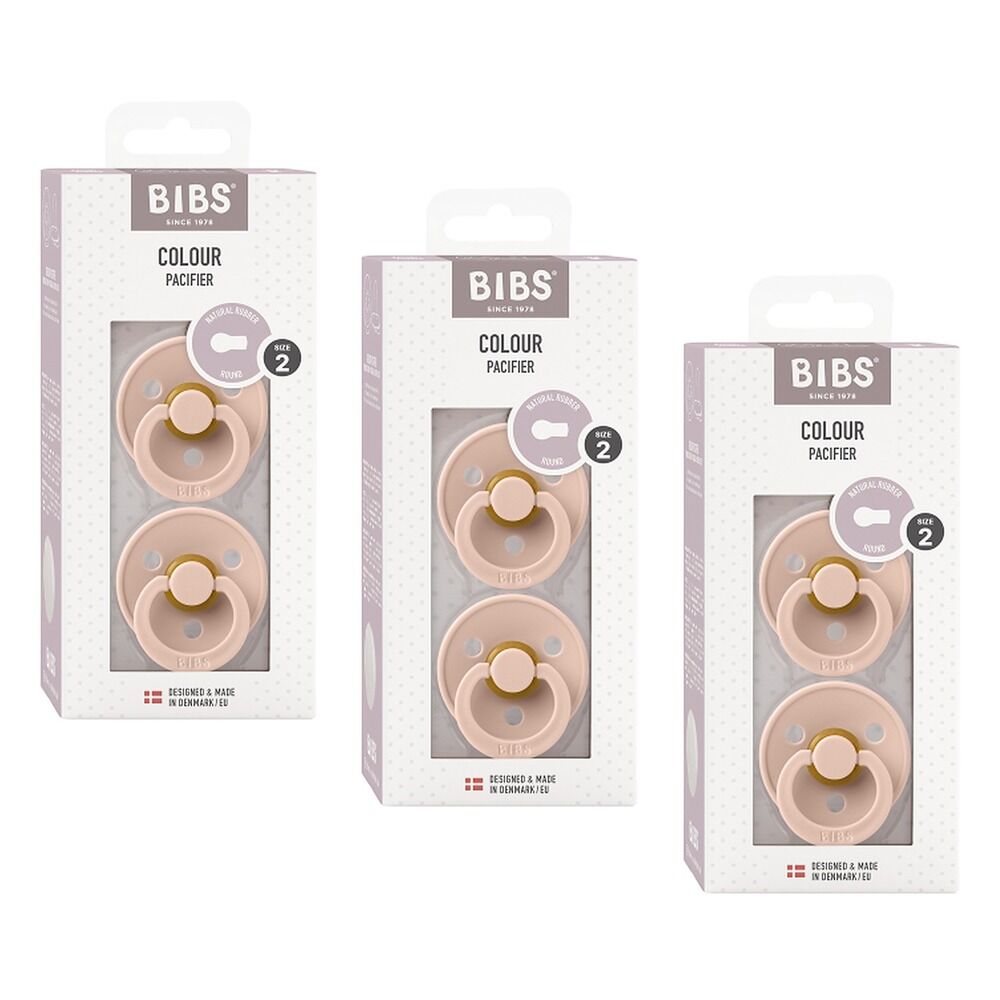 Bibs Colour Pacifier Blush Size 2 2 Pack Bundle of 3