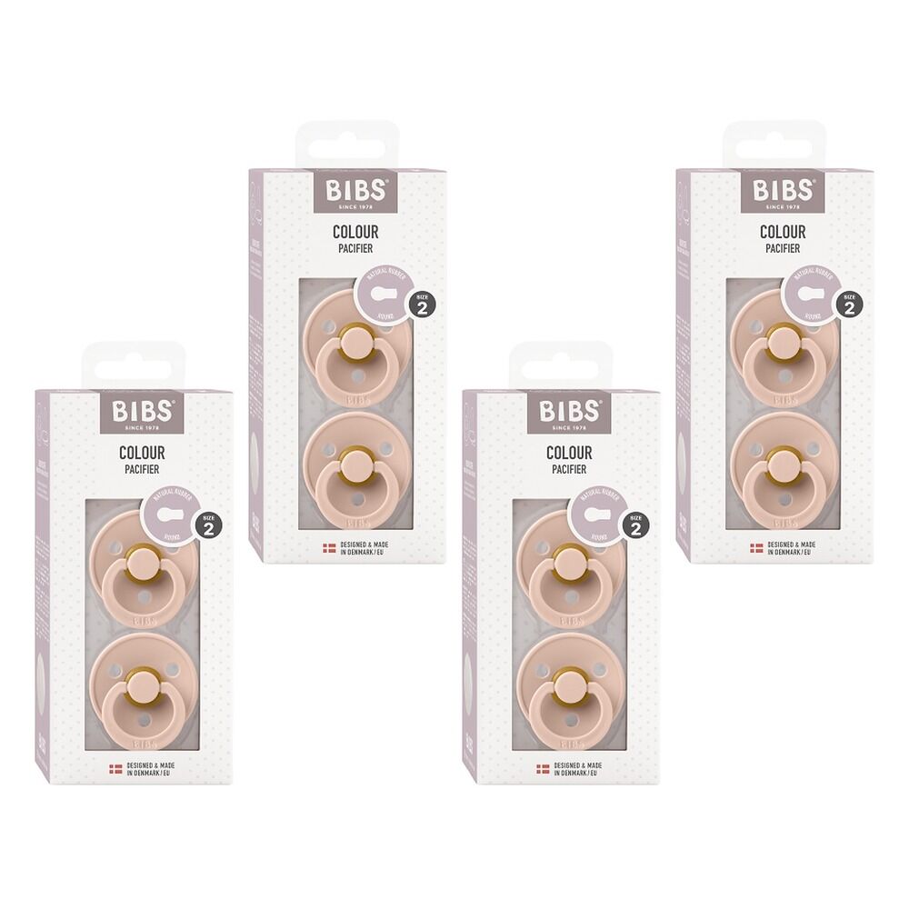 Bibs Colour Pacifier Blush Size 2 2 Pack Bundle of 4