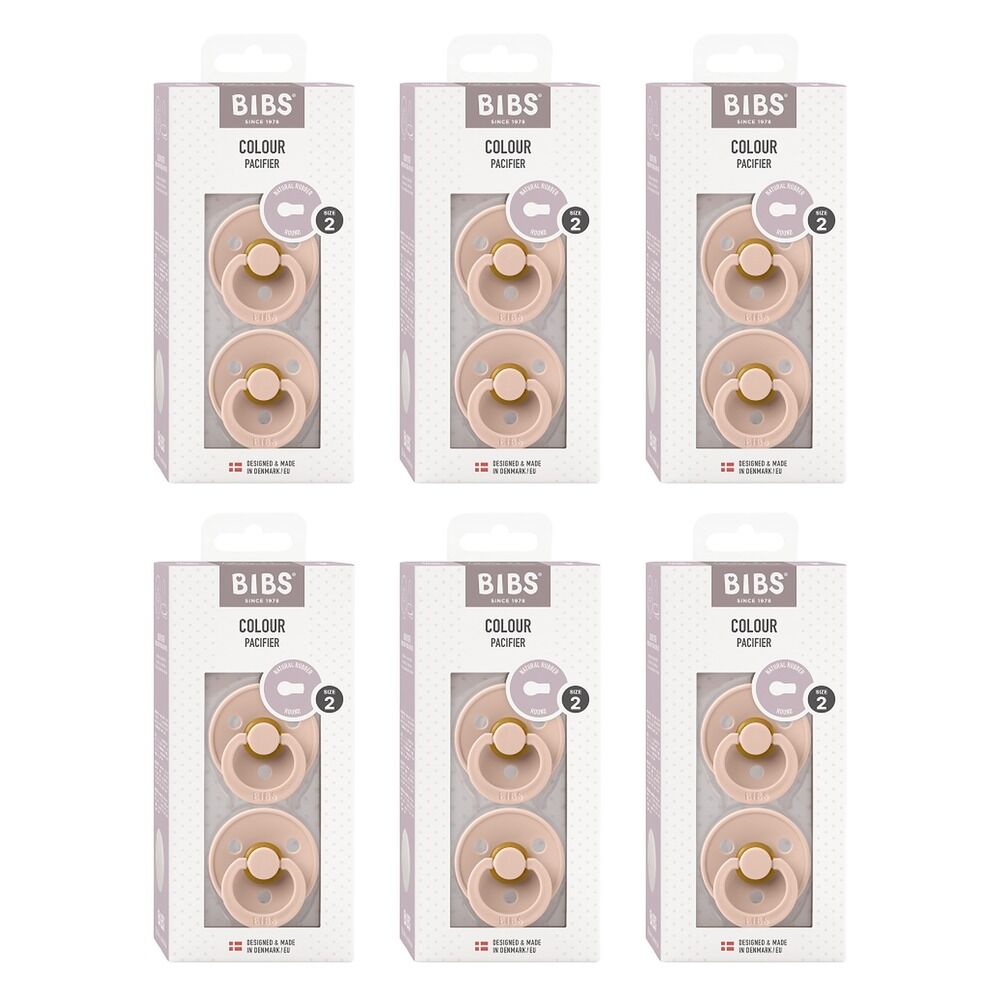 Bibs Colour Pacifier Blush Size 2 2 Pack Bundle of 6