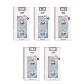 Bibs Colour Pacifier Baby Blue Size 2 2 Pack Bundle of 5