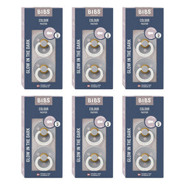 Bibs Colour Pacifier Glow in the Dark Cloud Size 2 2 Pack Bundle of 6