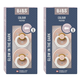 Bibs Colour Pacifier Glow in the Dark Blush Size 2 2 Pack Bundle of 2