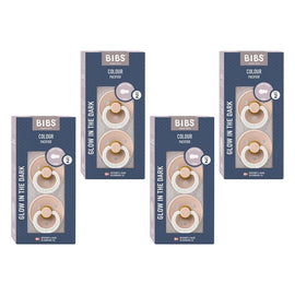 Bibs Colour Pacifier Glow in the Dark Blush Size 2 2 Pack Bundle of 4
