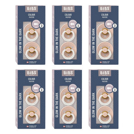 Bibs Colour Pacifier Glow in the Dark Blush Size 2 2 Pack Bundle of 6