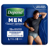 Depend Men Night Defence Underwear Heavy Absorbency Large 8 Pack