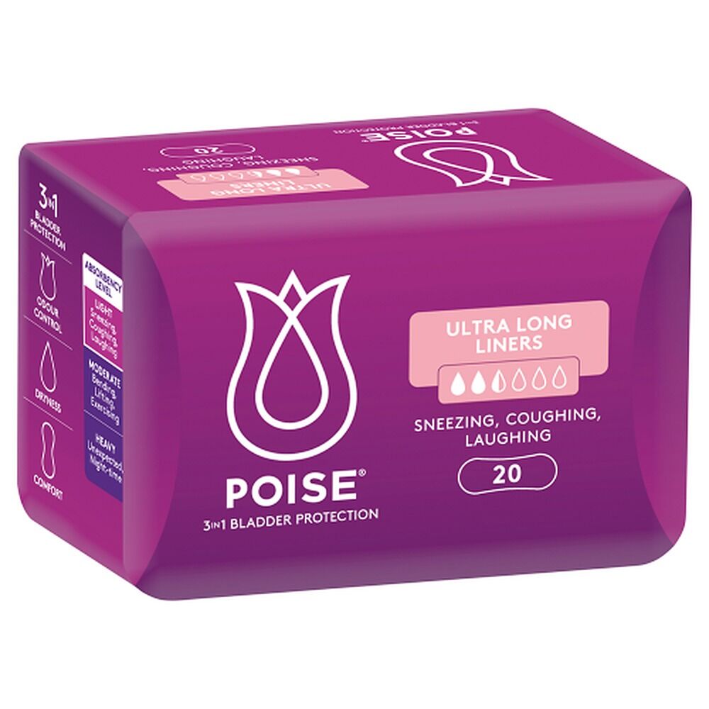Poise Ultra Long Liners 20 Pack