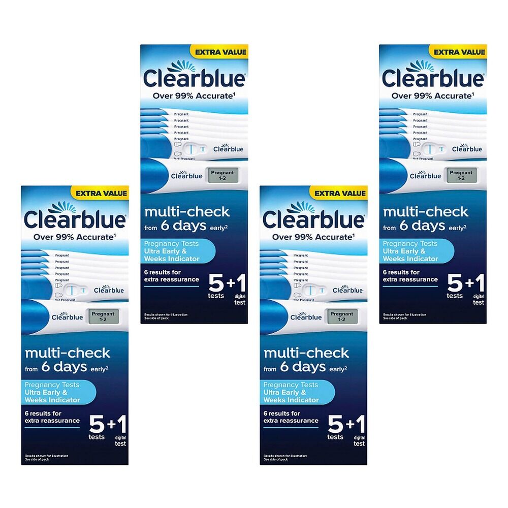Clearblue Ultra Early & Weeks Indicator 6 Pack Bundle of 4