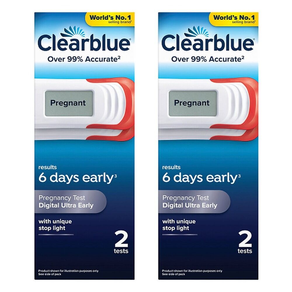 Clearblue Digital Ultra Early Pregnancy Test 2 Pack Bundle of 2