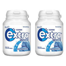 Extra White Peppermint Sugar Free Chewing Gum 64g x 6 Bundle of 2