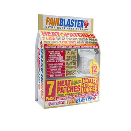 Pain Blaster Heat Patches 7 Pack with 2 Bonus Hand Warmers