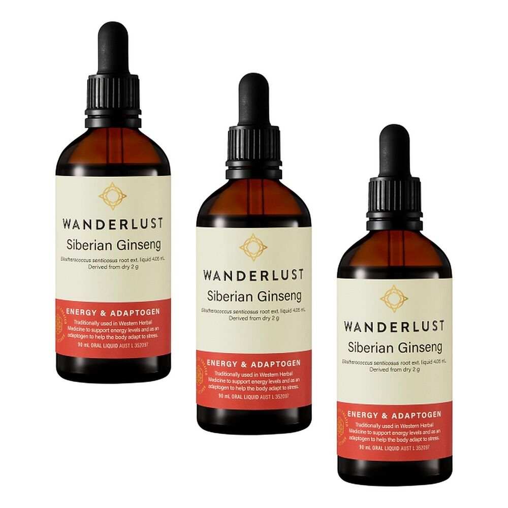 Wanderlust Siberian Ginseng Liquid Herbal Extract 90mL Pack of 3