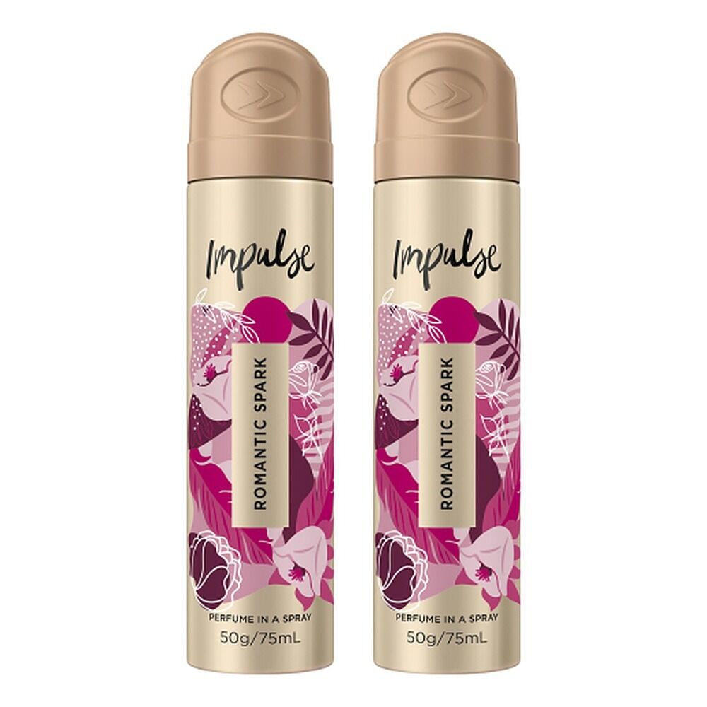 Impulse Body Spray Romantic Spark 75mL Pack of 2
