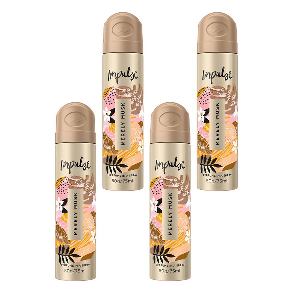 Impulse Body Spray Merely Musk 75mL Pack of 4
