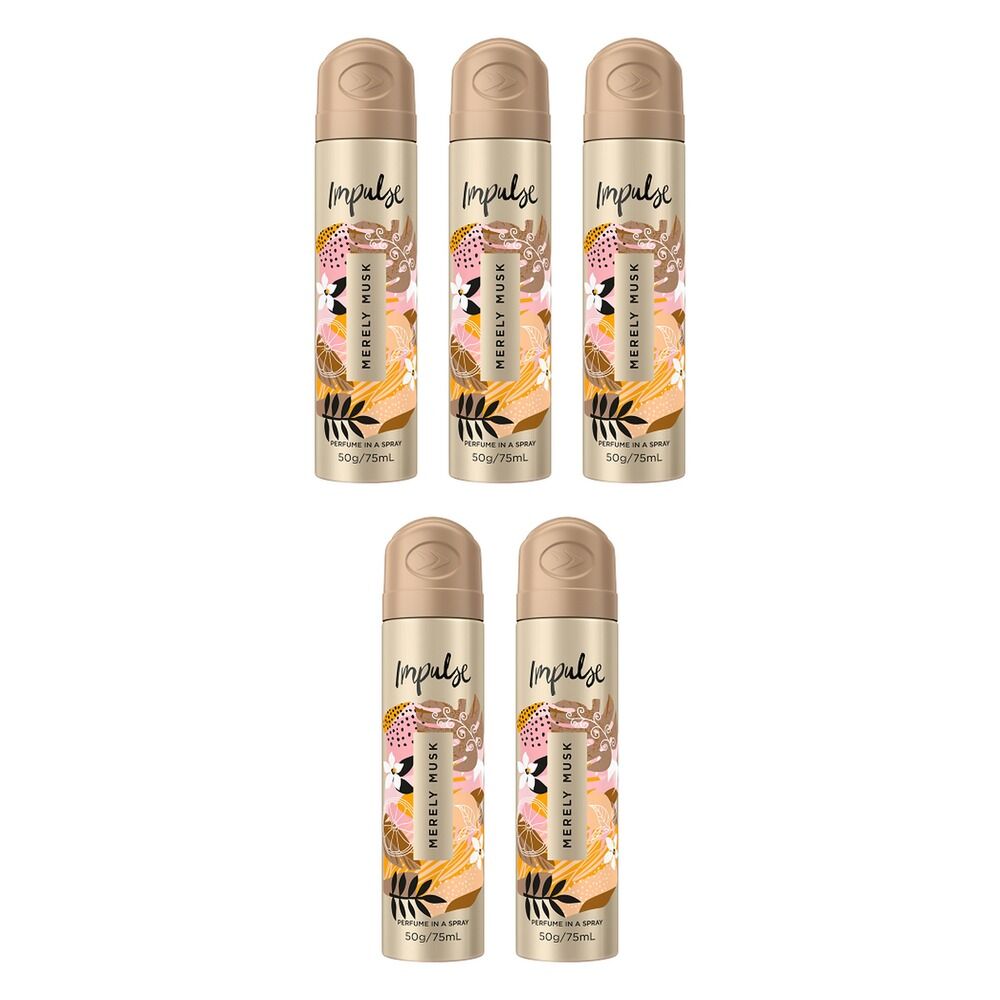 Impulse Body Spray Merely Musk 75mL Pack of 5