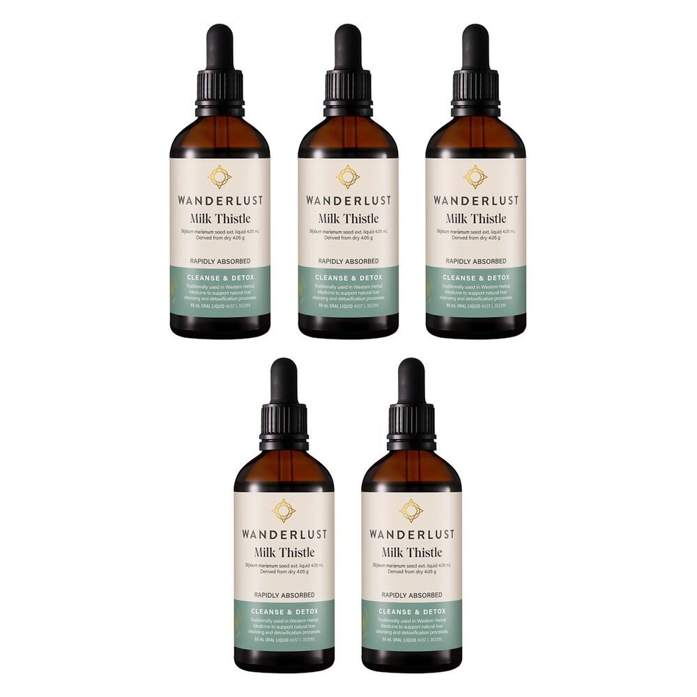 Wanderlust Milk Thistle Drops 90mL Pack of 5