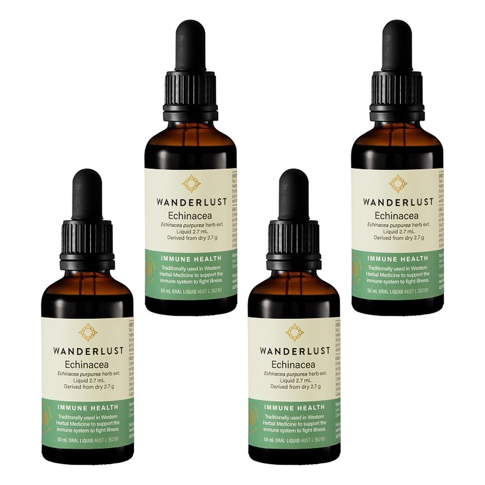 Wanderlust Echinacea Liquid Herbal Extract Drops 50mL Pack of 4