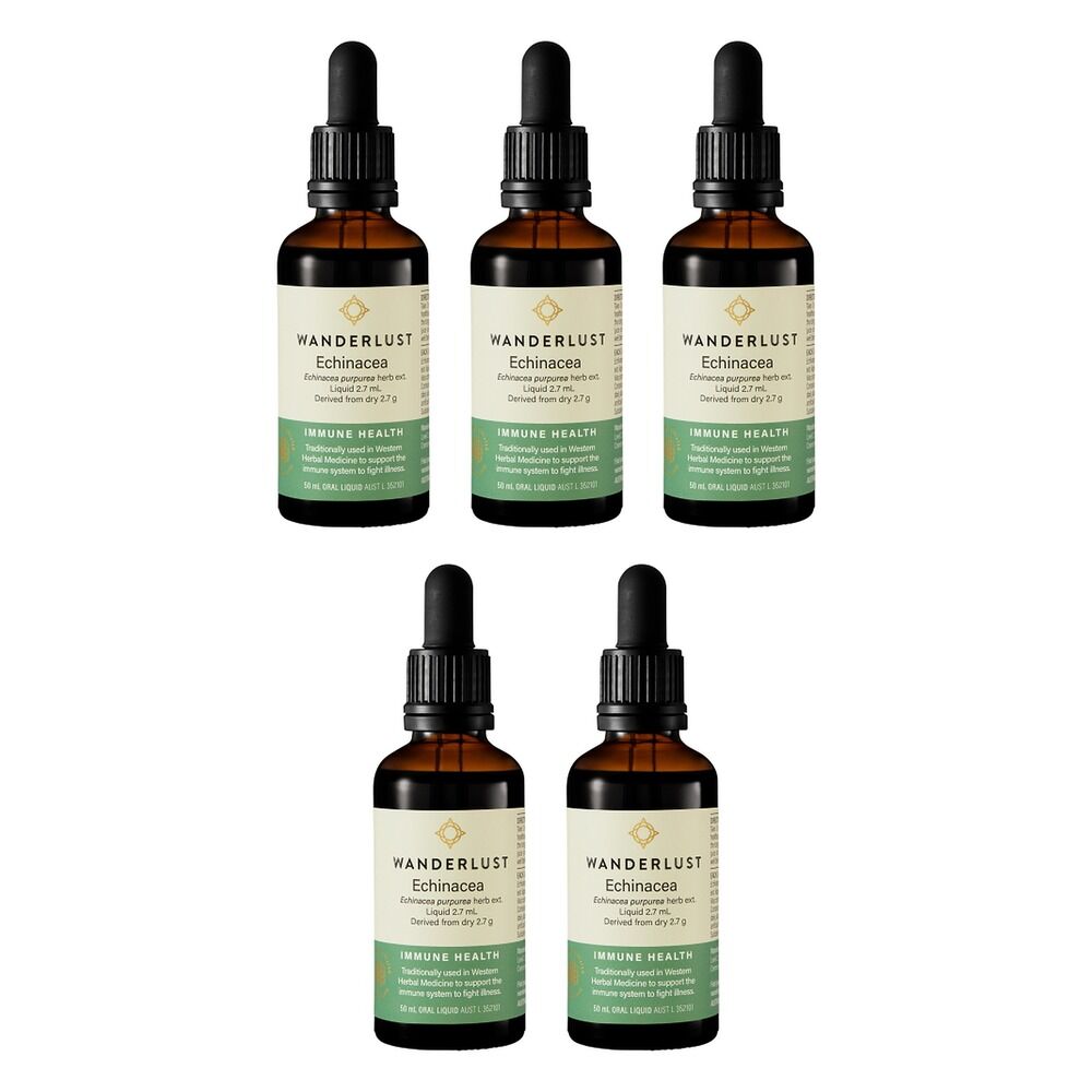 Wanderlust Echinacea Liquid Herbal Extract Drops 50mL Pack of 5
