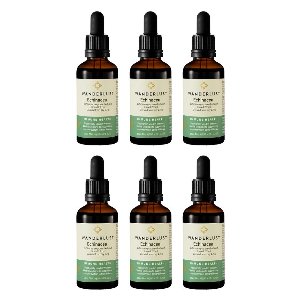 Wanderlust Echinacea Liquid Herbal Extract Drops 50mL Pack of 6
