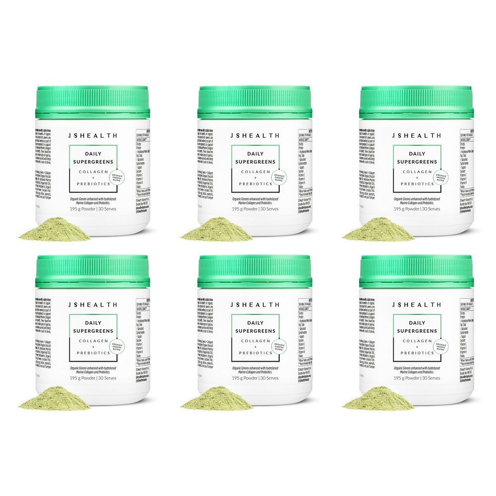 JSHealth Greens + Collagen Nourish + Re-Energise 195g Pack of 6