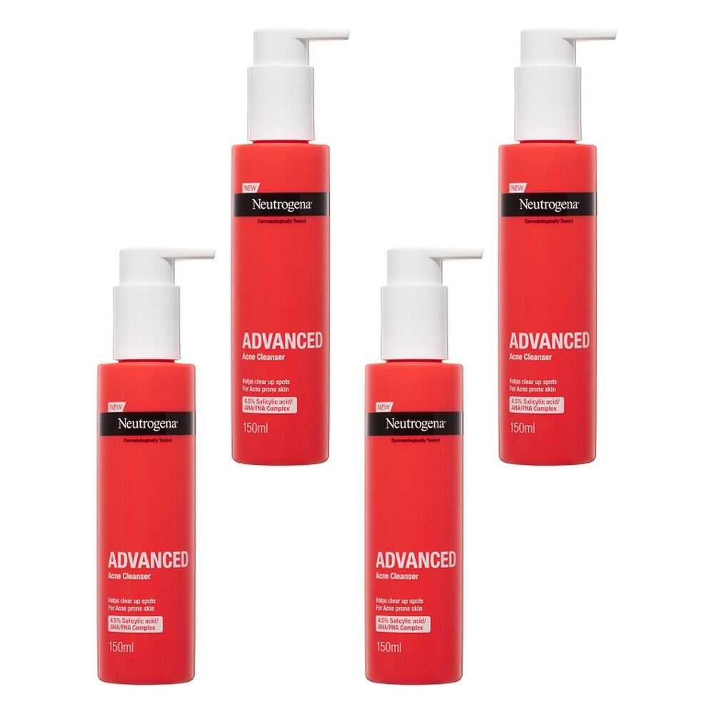Neutrogena Advanced Acne Cleanser 150mL Pack of 4
